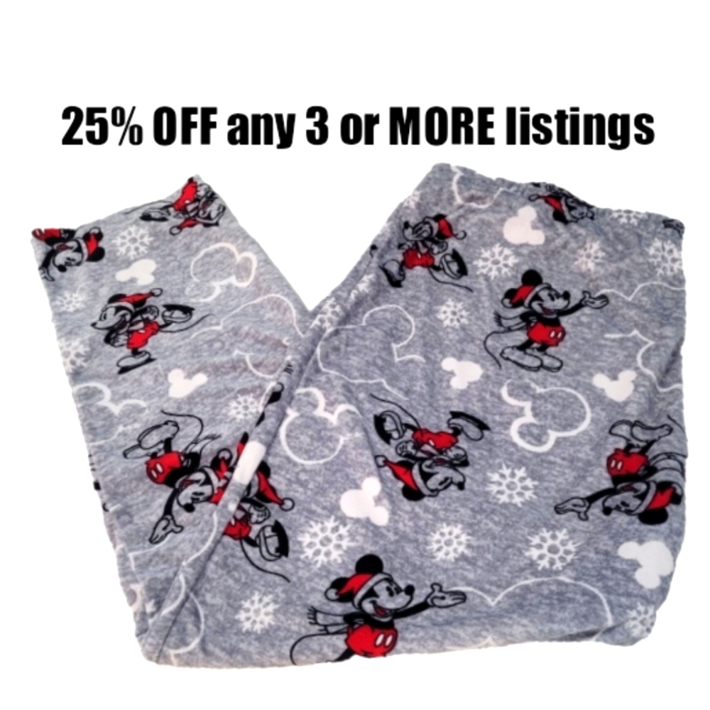 Mickey Mouse Disney Plush Fleece Pajama Pants Size XL Sleepwear Loungewear Pj